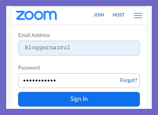 Login to Zoom us