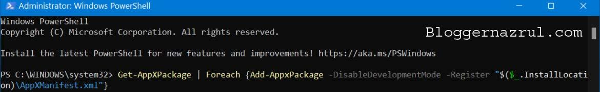 Re-register Windows Store Apps