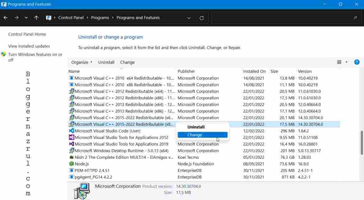 Repair Or Update Microsoft Visual C++ Programs