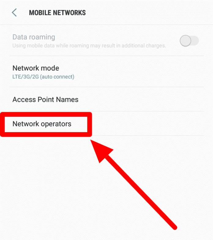 Select Network Operator Manually