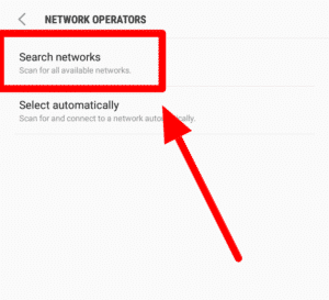 Select Network Operator Manually