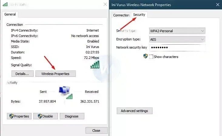 How to Find Wifi Password in Windows 10 via Wireless Properties