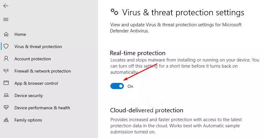 Turn Off the Button in Real-Time Protection
