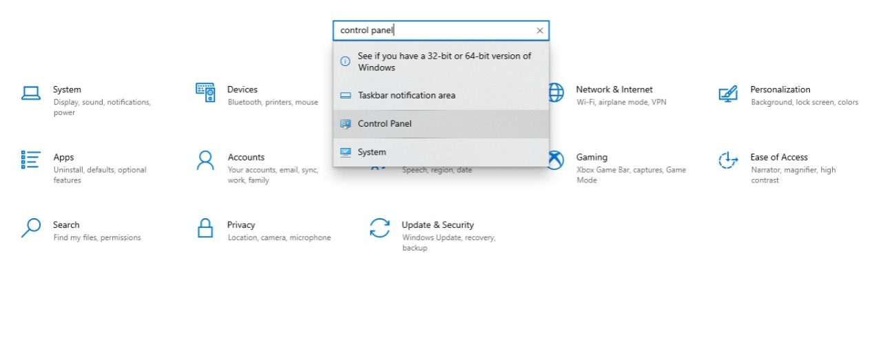 Access Through Settings