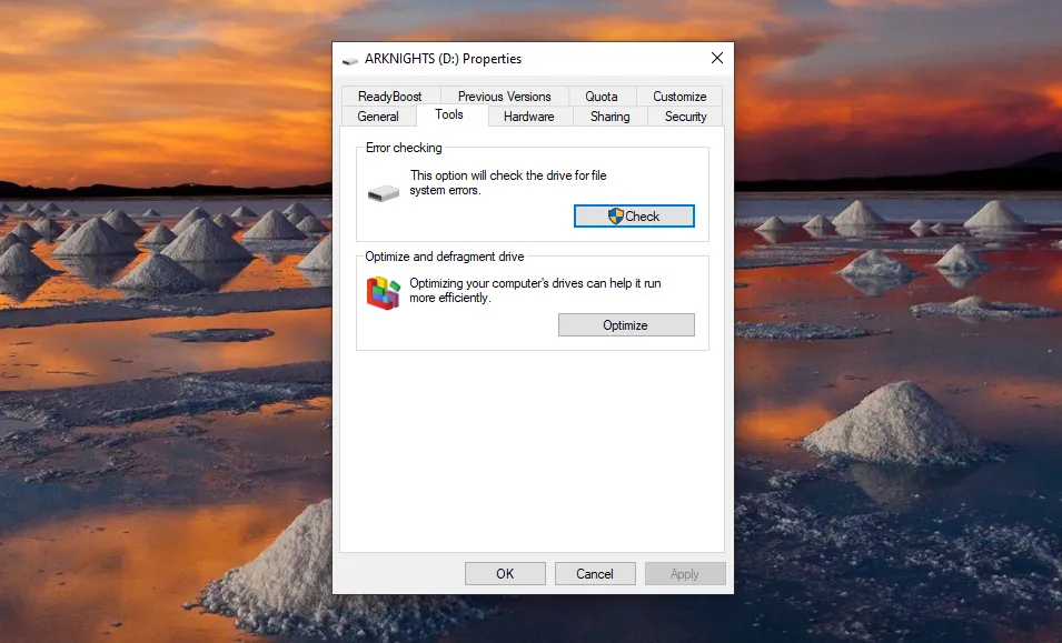 Hard disk health check