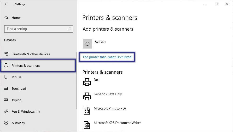 If connected directly to the Printer