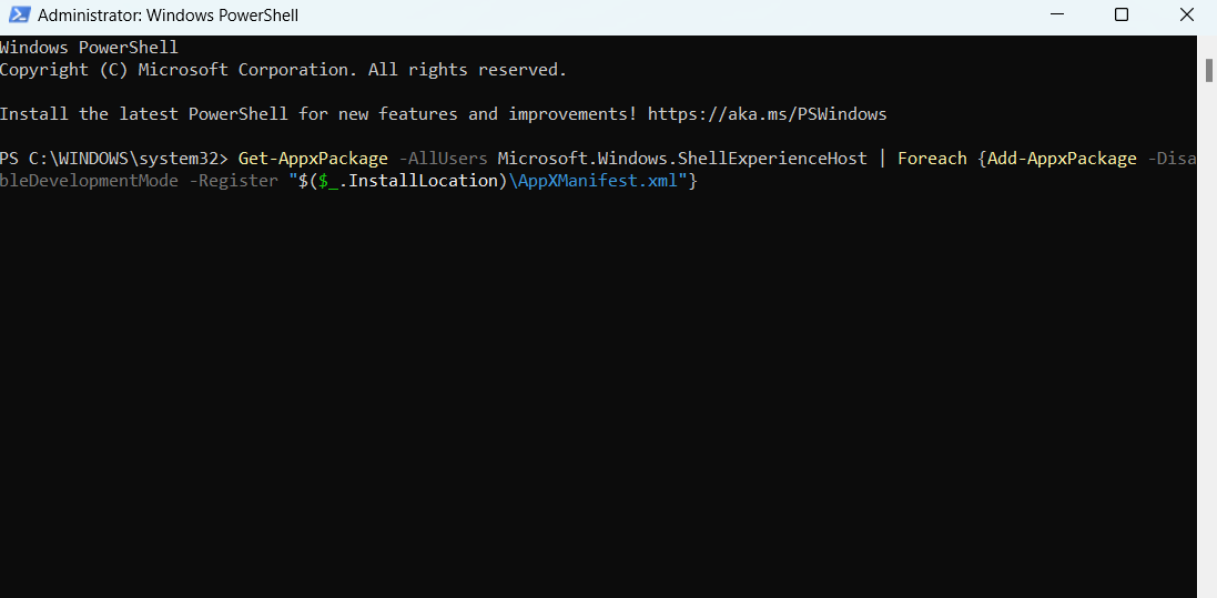 Re-register Start Menu