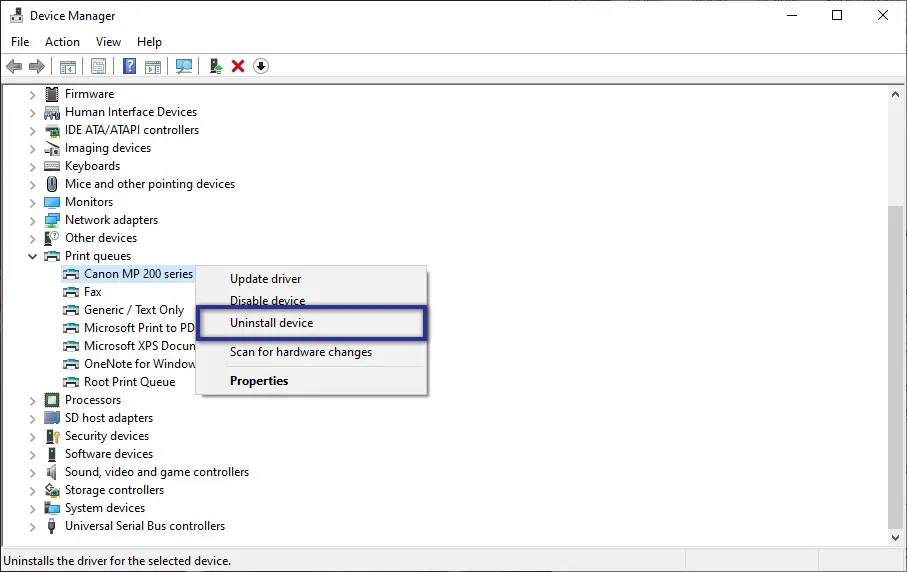Reinstall the printer driver