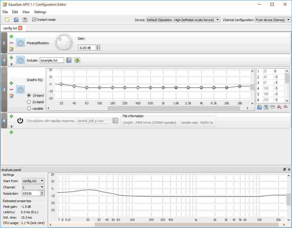 APO equalizer