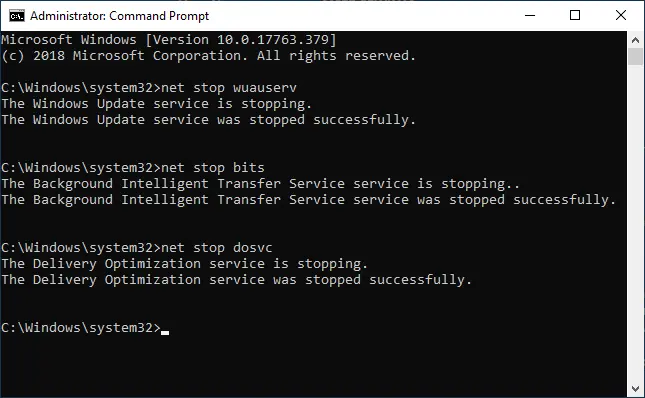 Disabling Windows Auto Update via Command Prompt
