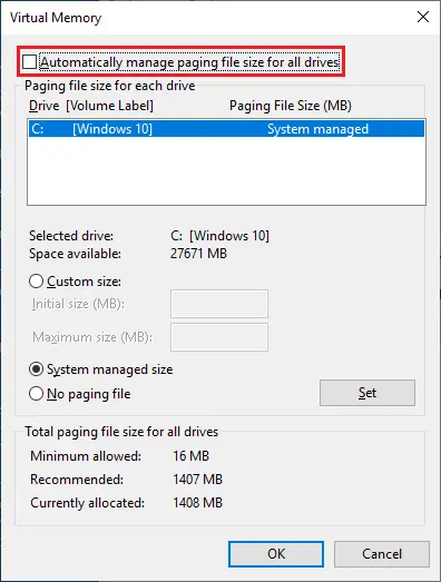 How to Delete Move and Resize a Pagefile