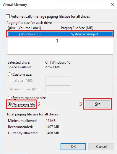 How to Delete Move and Resize a Pagefile
