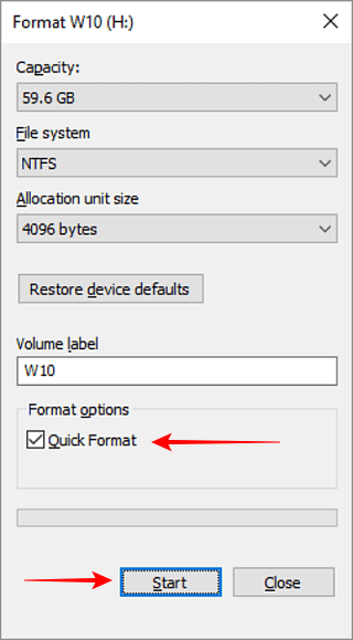 How to Fix with an unreadable flash drive in Windows 10