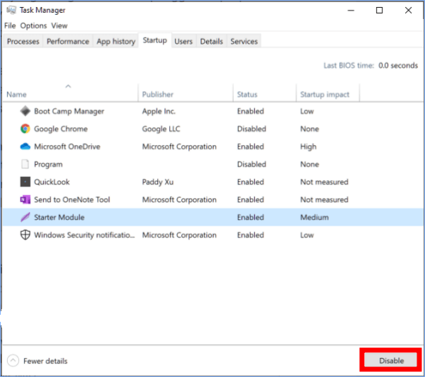 Reduce the programs loaded at startup