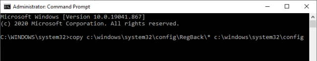 Repair damaged or corrupt Registry Entries