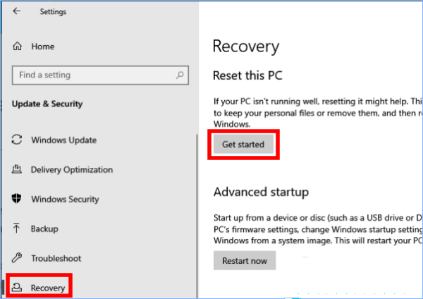 Reset the PC