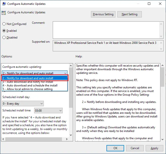 Restrict Windows Updates