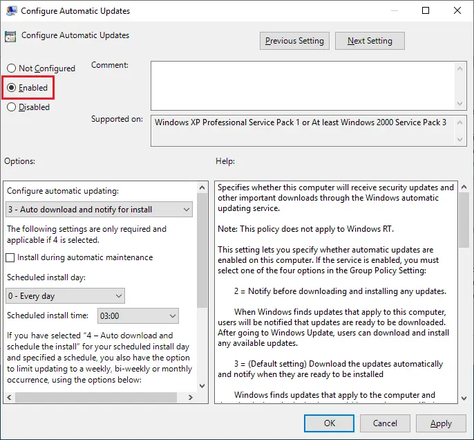 Restrict Windows Updates