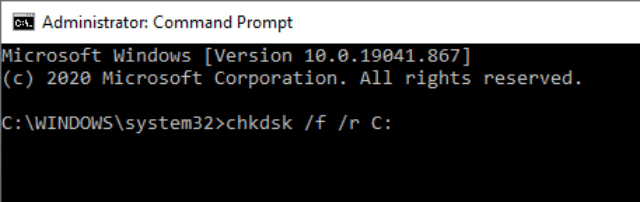 Run Check Disk Utility