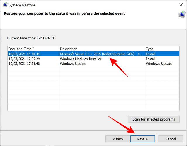 Run System Restore