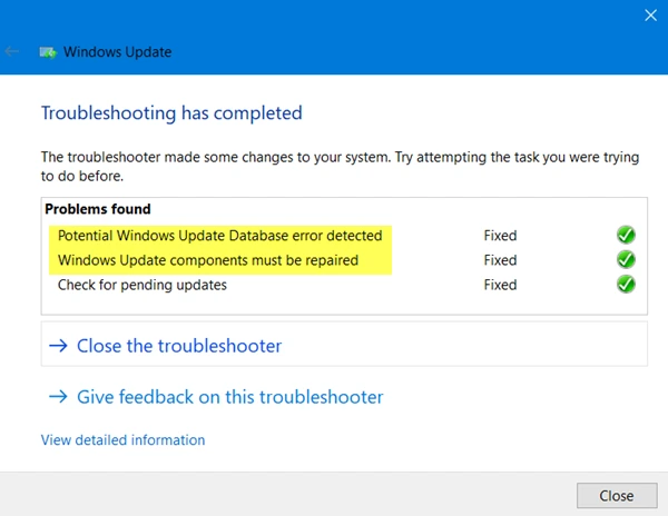 Run the Windows Update troubleshooter