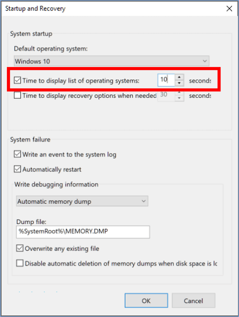 Shorten Boot Menu Timeout duration