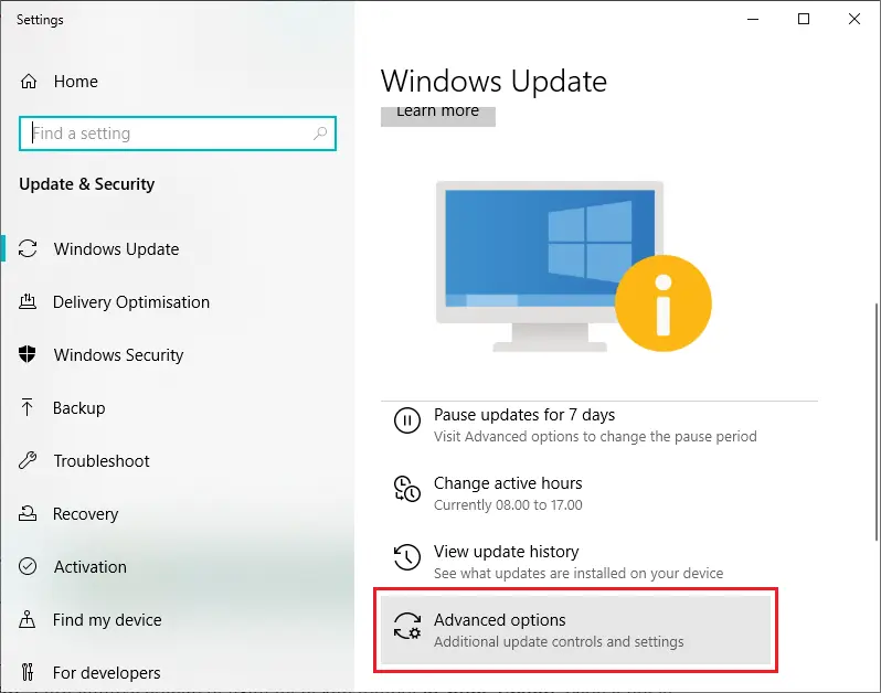 Turn off All Updates