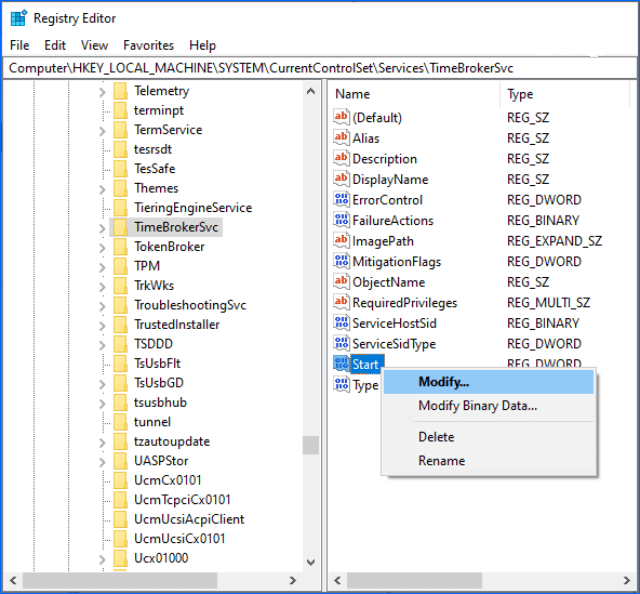 Turn off the RunTime Broker service