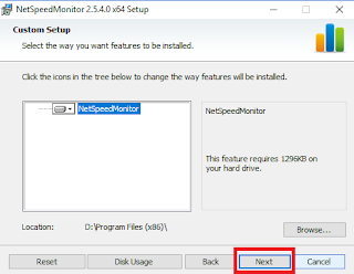 Using Apps Net Speed ​​Monitor in Windows 10