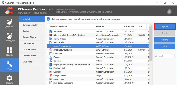 Using CCleaner