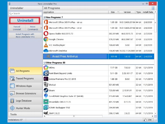 Using RevoUninstaller