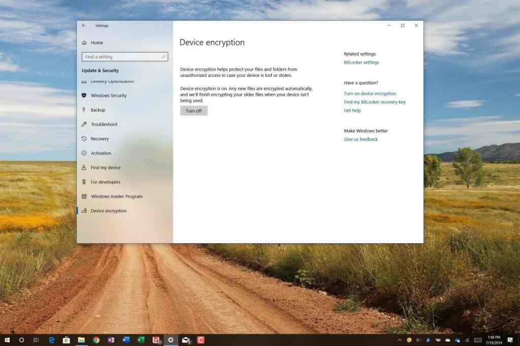 Windows 10 Device Encryption