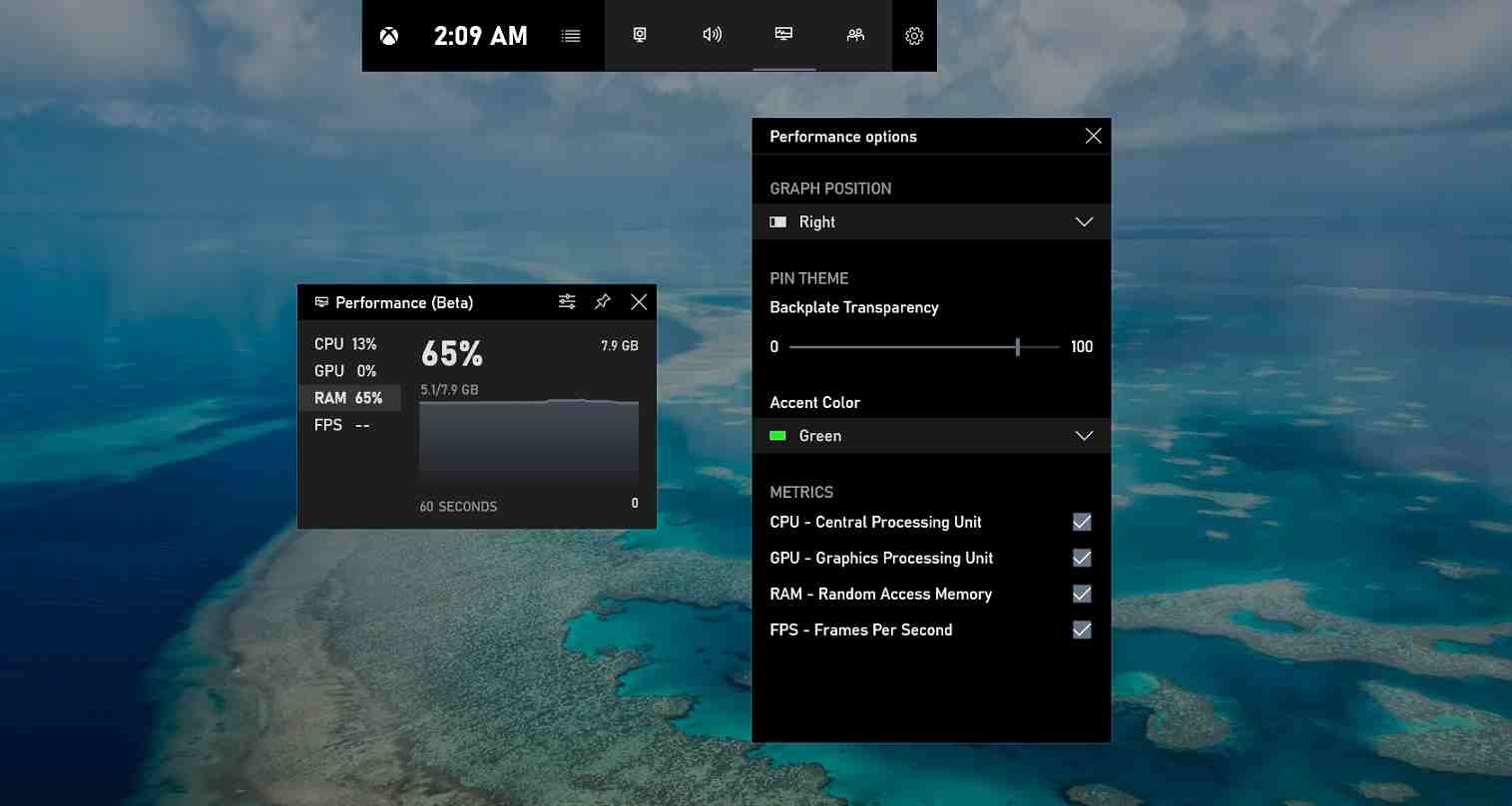 Windows 10's built-in Game bar