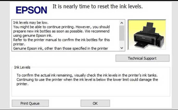 Epson L120 resetter application