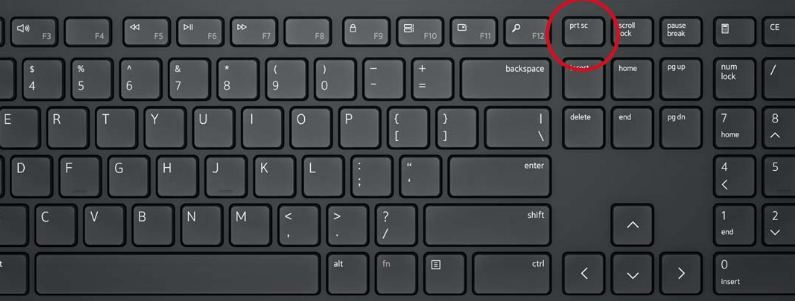 Use the PrtSc key