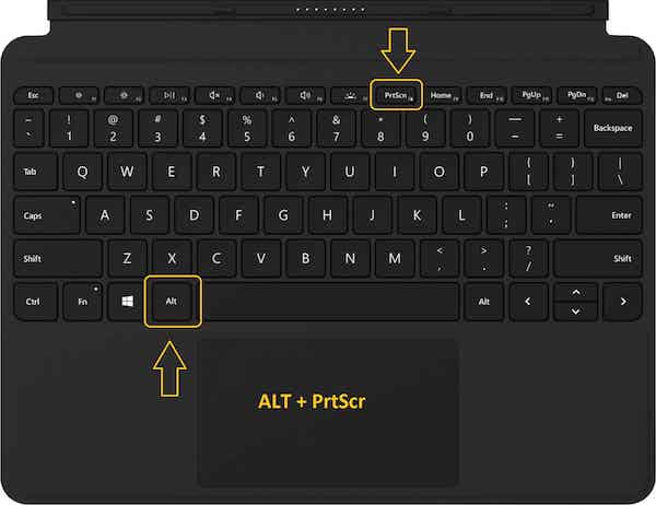 Alt key combination + PrintScreen