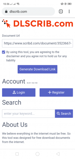 Download on Scribd on Android Phone