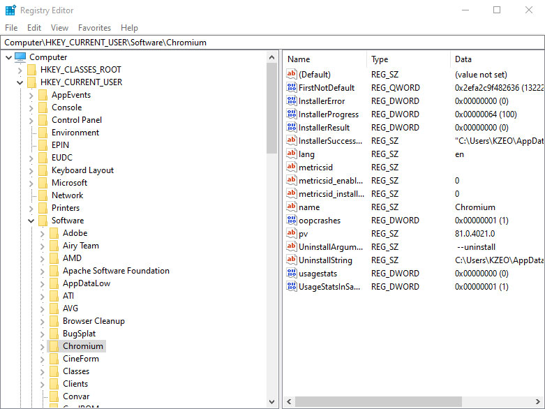 How to Remove Chromium from the Registry
