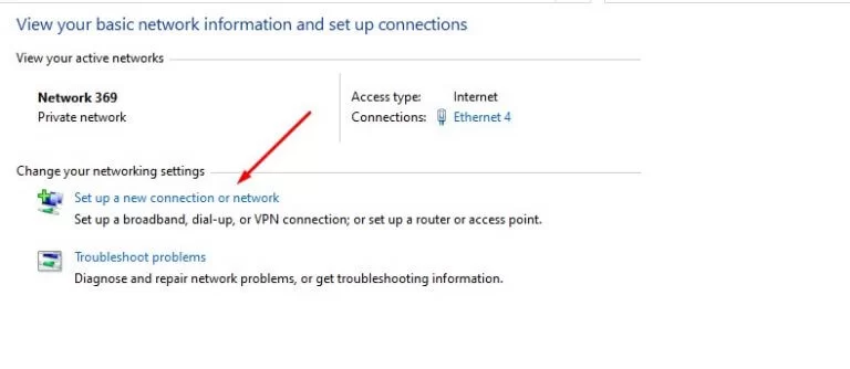 Set Up A New Connection Or Network