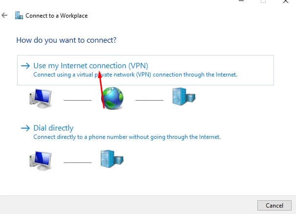 Use My Internet Connection (VPN)