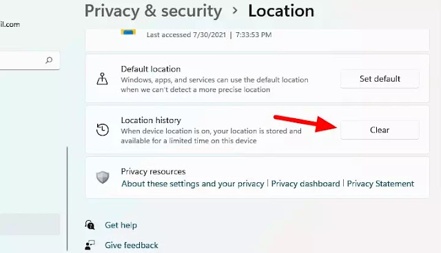 Clear Location Cache